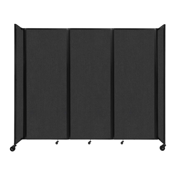 Room Divider 360 Folding Portable Partition 8'6" x 7'6" Black Fabric